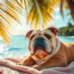 mit Bulldogge im Urlaub