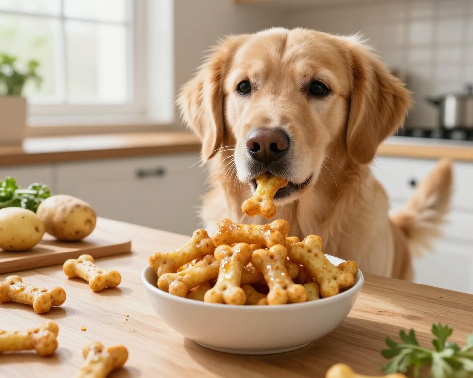 Selbstgemachte Kartoffelsnacks Hund Selbstgemachte Kartoffelsnacks Hund