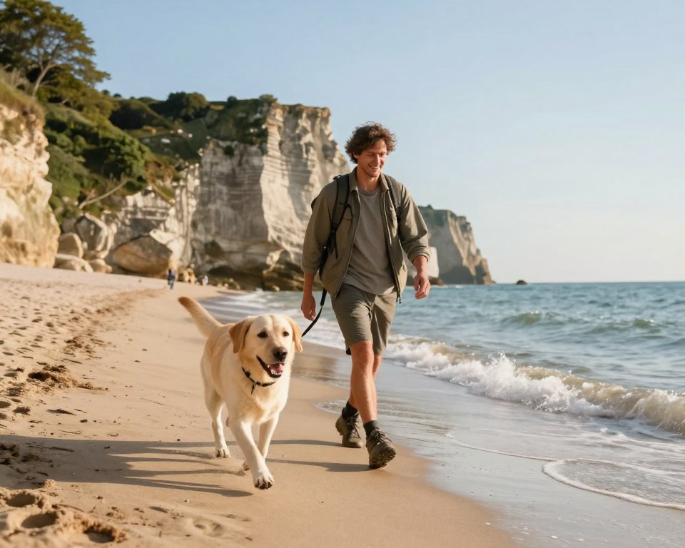 Wandern mit Hund an der französischen Küste Wandern mit Hund an der französischen Küste