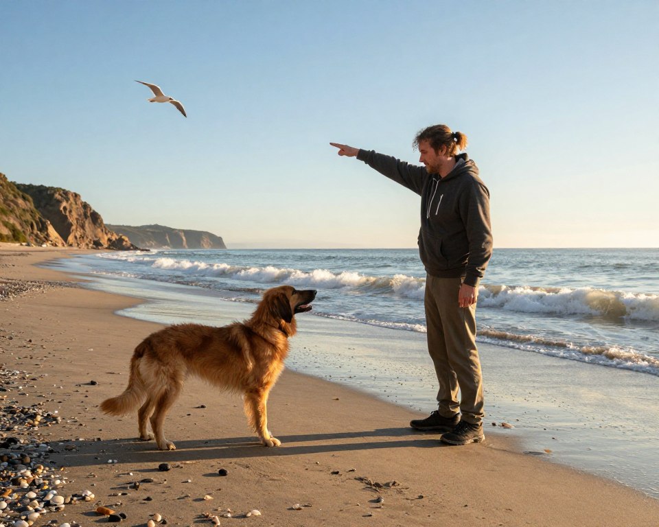 Hundetraining an der Küste